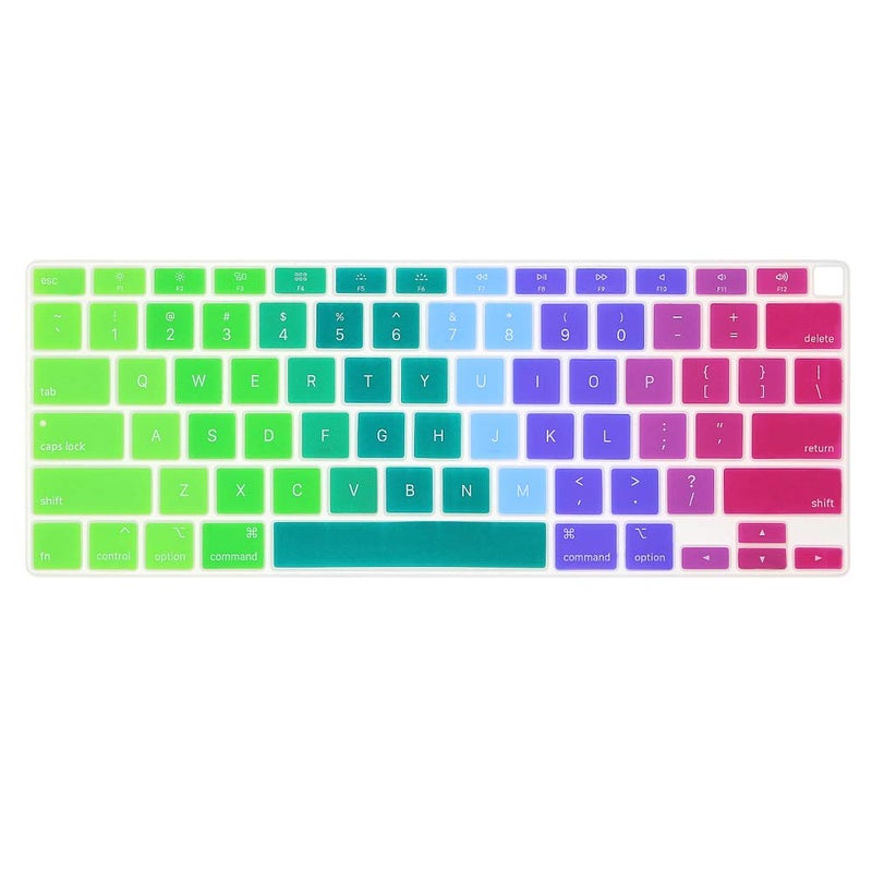 ProElife Keyboard Cover Skin for 2020 MacBook Air 13 Inch (Model: A2337 with Apple M1 Chip and A2179, U.S Layout) with Touch ID Keyboard Accessories Protector (Rainbow) - Image 1